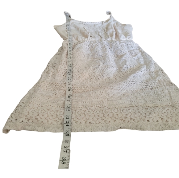 Maurices cream boho lace spaghetti strap mini dress womens large - Picture 8 of 10